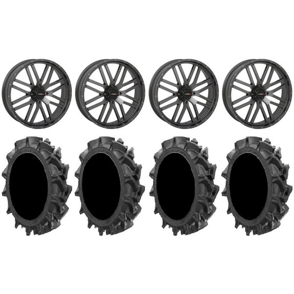 System 3 ST-3 22" Wheels Gunmetal 37" MotoHavok Tires Can-Am Commander Maverick Renegade Outlander Defender