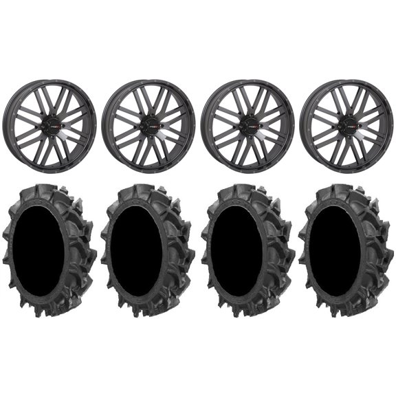 System 3 ST-3 22" Wheels Gunmetal 37" MotoHavok Tires Kawasaki Teryx Mule