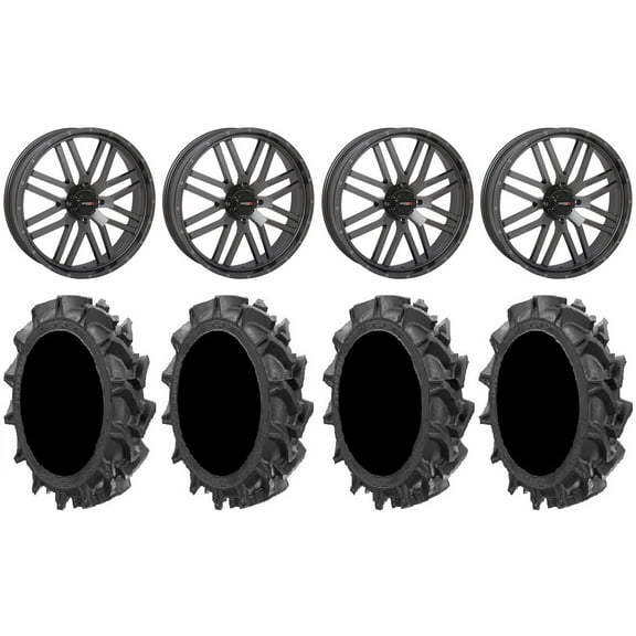 System 3 ST-3 24" Wheels Gunmetal 37" MotoHavok Tires Sportsman RZR Ranger