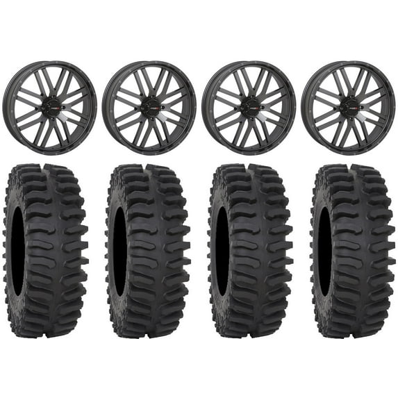 System 3 ST-3 24" Wheels Gunmetal 40" XT400 Tires Can-Am Maverick X3 / Honda Pioneer 1000 / Talon