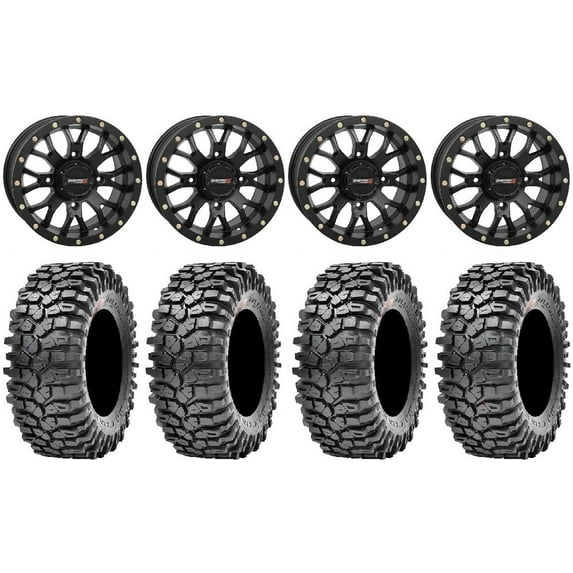 System 3 ST-3 Black 15" Wheels 35" Roxxzilla Tires Sportsman RZR Ranger