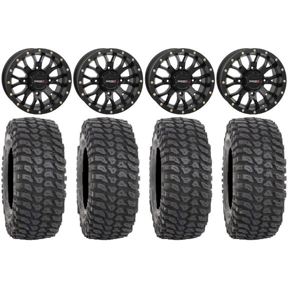 System 3 ST-3 Black 15" Wheels 35" XCR350 Tires Can-Am Maverick X3 / Honda Pioneer 1000 / Talon