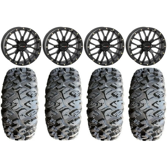 System 3 ST-3 Black 18" Wheels 33" MotoClaw Tires Polaris RZR XP 1000 / PRO XP / Ranger XP 900/1000
