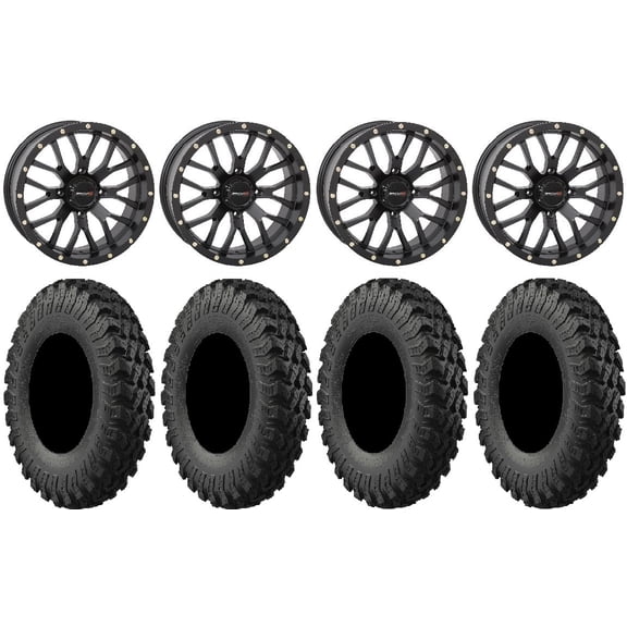 System 3 ST-3 Black 18" Wheels 35" MotoRally Tires Polaris RZR XP 1000 / PRO XP / Ranger XP 900/1000