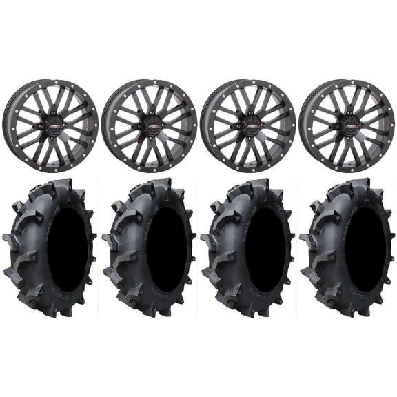 System 3 ST-3 Black 20" Wheels 35" Interforce 628 Tires Can-Am Commander Maverick Renegade Outlander Defender