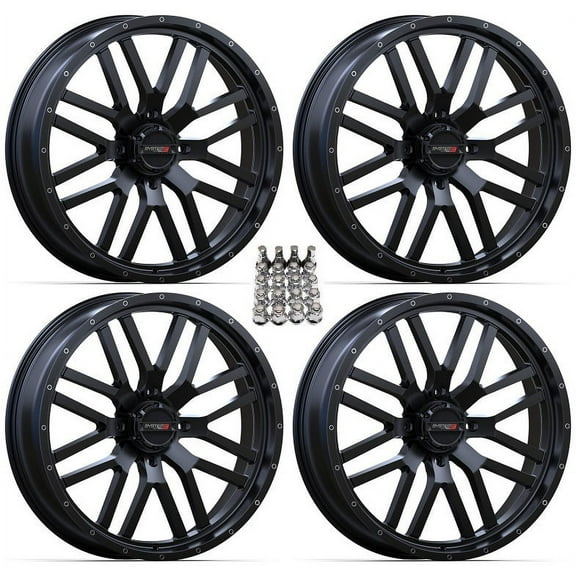 System 3 ST-3 Black ATV Wheels 24" Sportsman RZR Ranger
