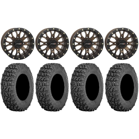 System 3 ST-3 Bronze 14" Wheels 28" Coyote Tires Honda Pioneer