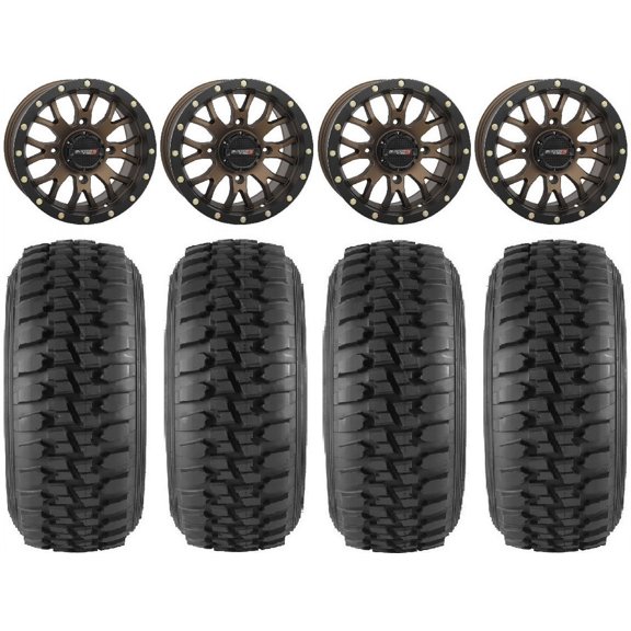 System 3 ST-3 Bronze 14" Wheels 30" Desert Series Tires Kawasaki Mule Pro FXT