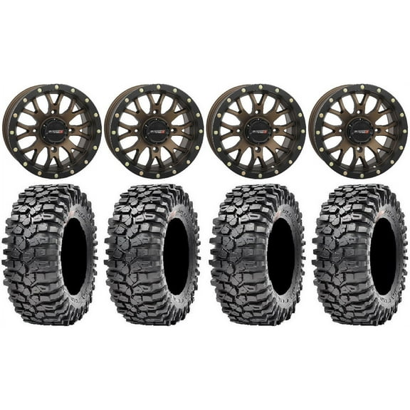 System 3 ST-3 Bronze 14" Wheels 30" Roxxzilla 396 Tires Can-Am Maverick X3 / Honda Pioneer 1000 / Talon