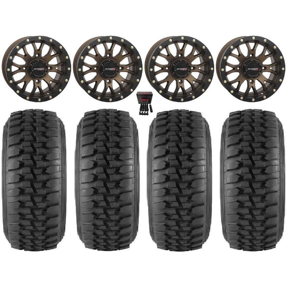 System 3 ST-3 Bronze 15" Wheels 30" Desert Series Tires Kawasaki Mule Pro FXT