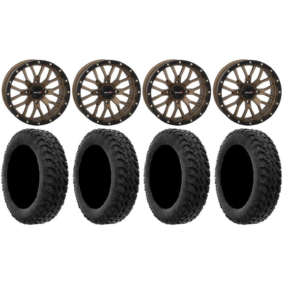 System 3 ST-3 Bronze 18" Wheels 33" MotoHammer Tires Polaris RZR XP 1000 / PRO XP / Ranger XP 900/1000