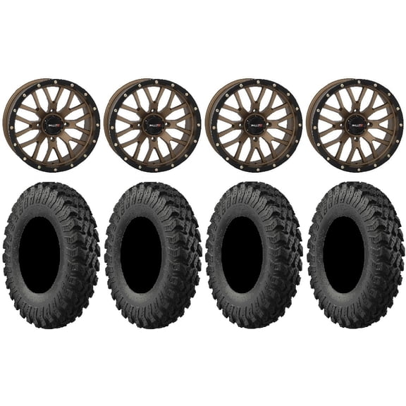 System 3 ST-3 Bronze 18" Wheels 37" MotoRally Tires Polaris RZR XP 1000 / PRO XP / Ranger XP 900/1000