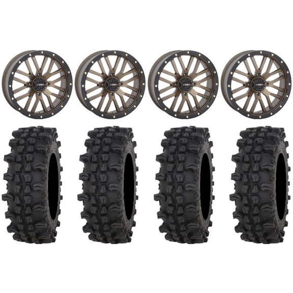 System 3 ST-3 Bronze 20" Wheels 35" ACP Tires Kawasaki Mule Pro FXT