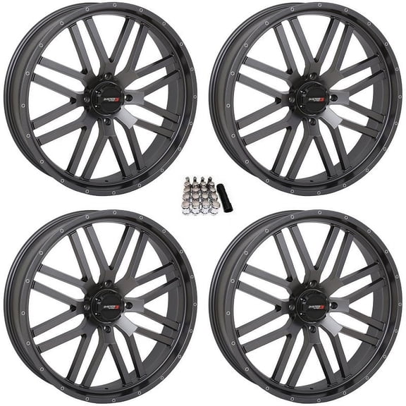System 3 ST-3 Gunmetal UTV Wheels 24" Kawasaki Mule Pro FXT