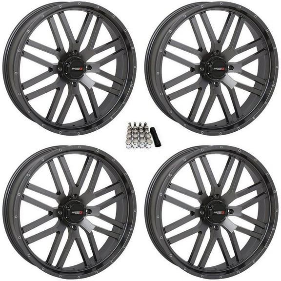 System 3 ST-3 Gunmetal UTV Wheels 24" Polaris RZR 1000 XP / Ranger XP 900/1000