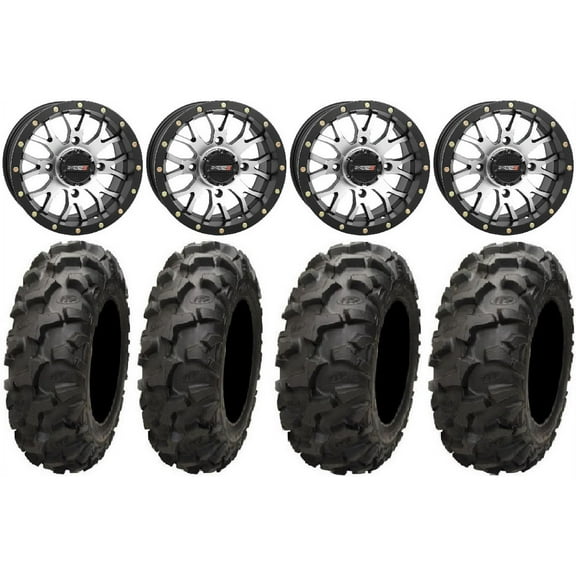 System 3 ST-3 Machined 14" Wheels 27" Blackwater Tires Polaris RZR XP 1000 / PRO XP / Ranger XP 900/1000