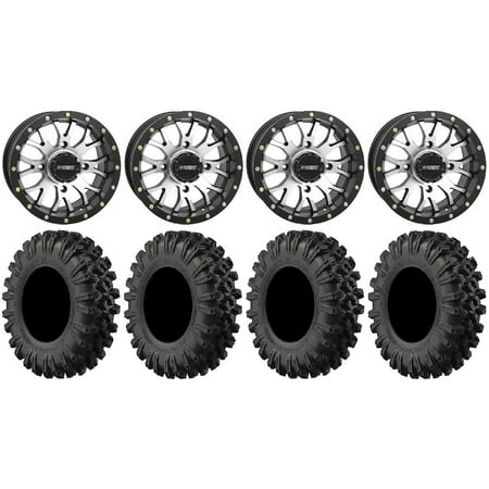 System 3 ST-3 Machined 14" Wheels 28" MotoRavage XL Tires Sportsman 550 850 1000
