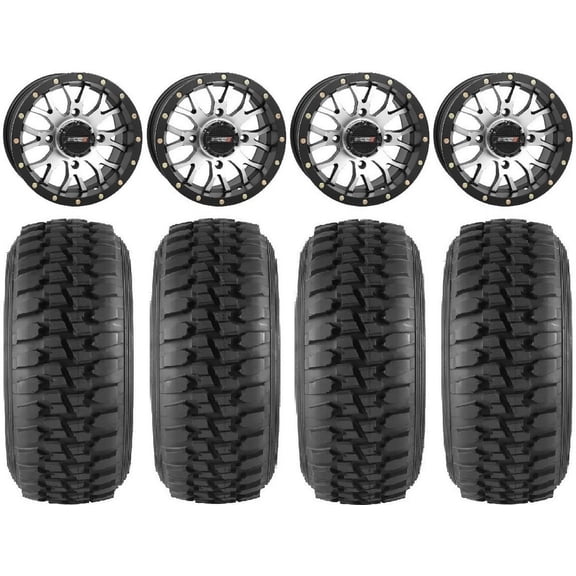 System 3 ST-3 Machined 14" Wheels 30" Desert Series Tires Kawasaki Mule Pro FXT