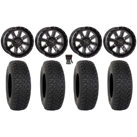 System 3 ST-4 14" Wheels Black 30" DX440 Tires Polaris RZR XP 1000 / PRO XP / Ranger XP 900/1000