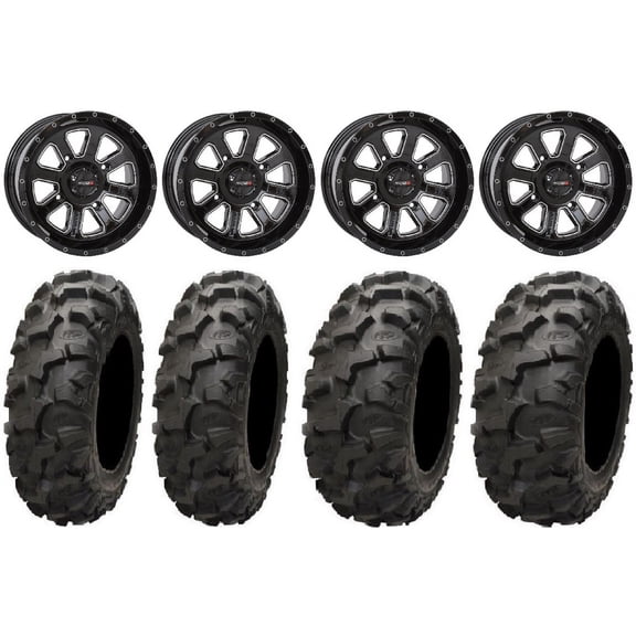 System 3 ST-4 Black 14" Wheels 27" Blackwater Tires Sportsman RZR Ranger