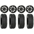 thumbnail image 1 of System 3 ST-4 Black 14" Wheels 28" XT400 Tires Honda Pioneer, 1 of 4