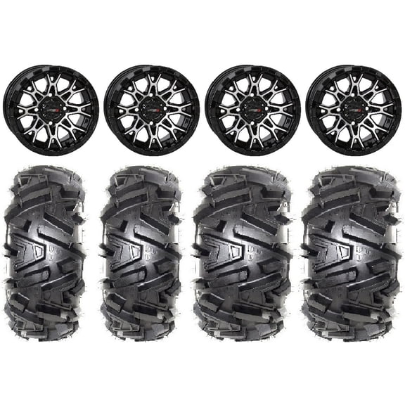 System 3 ST-6 14" Wheels Black 26" Moto MTC Tires Sportsman RZR Ranger