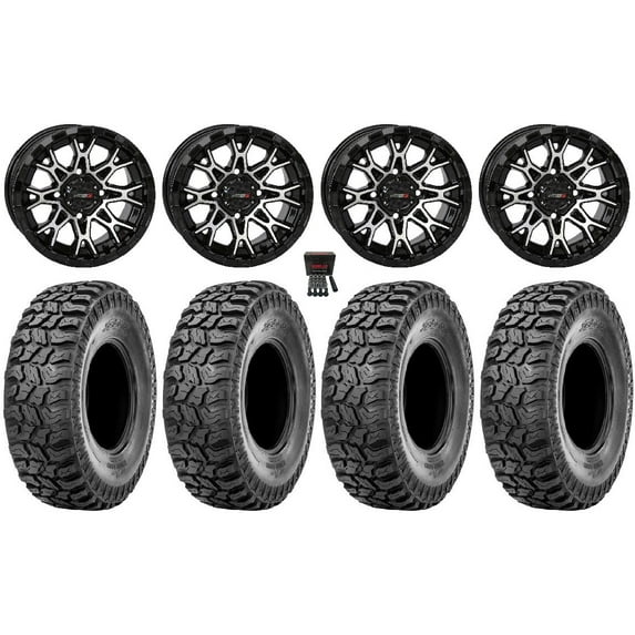 System 3 ST-6 14" Wheels Black 27" Ridge Saw 2.0 Tires Polaris RZR XP 1000 / PRO XP / Ranger XP 900/1000