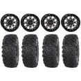 thumbnail image 1 of System 3 ST-6 14" Wheels Black 28" Roctane T4 Tires Kawasaki Mule Pro FXT, 1 of 4