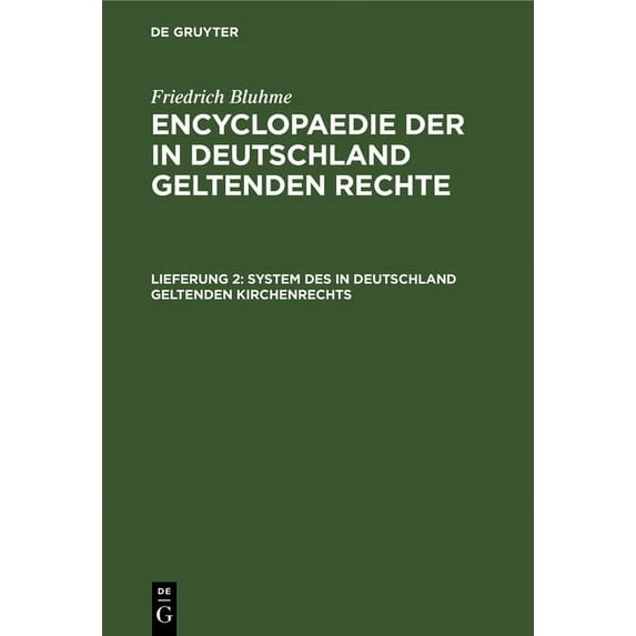 System Des in Deutschland Geltenden Kirchenrechts (Hardcover)