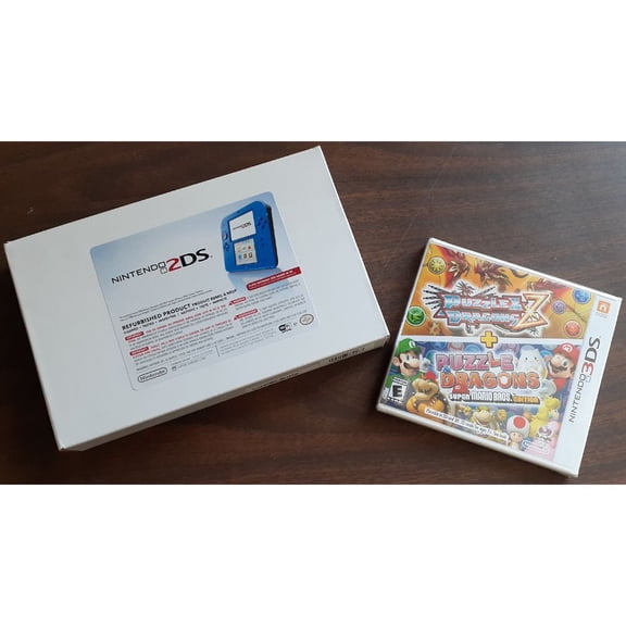 Pre-Owned System Electric Blue - Officially w/ Puzzle & Dragons, Nintendo 2DS