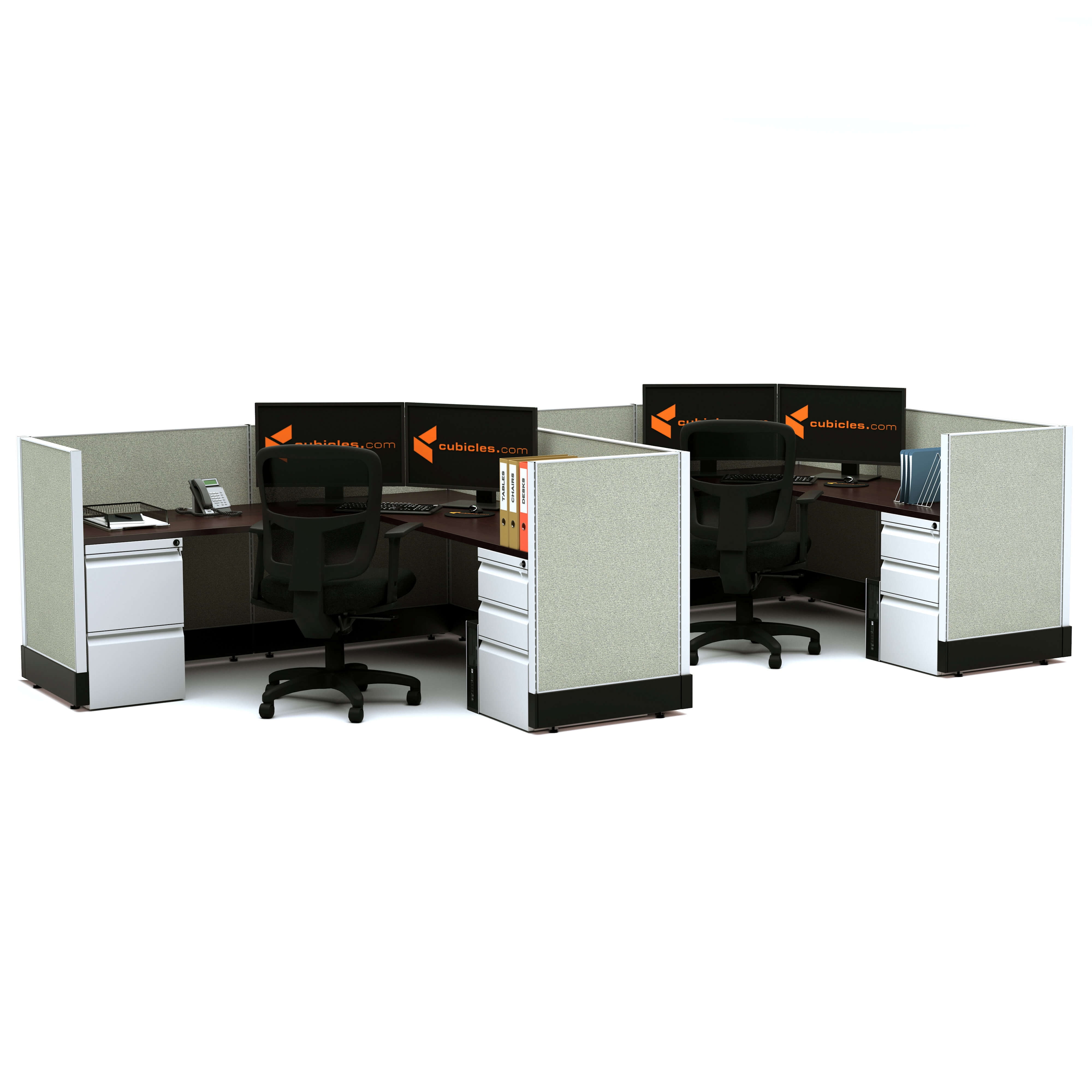 System Furniture 39H 2pack Inline Powered Cubicles - Walmart.com