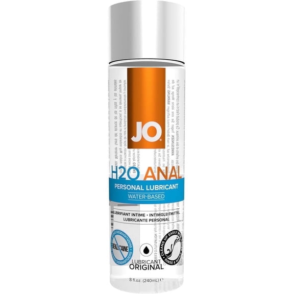 System JO H2O Anal Original Water Based Personal Lubricant, 8 oz, Liquids