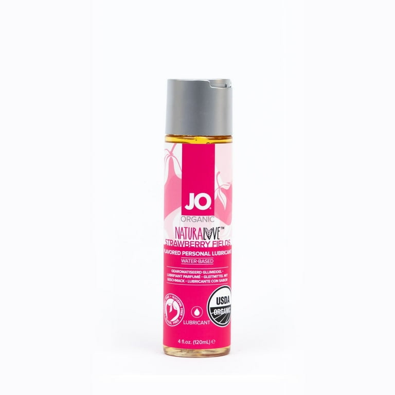 System JO,JO Flavored Naturalove USDA Organic Water Based Personal Lubricant,  Strawberry Fields 4 oz,Gel