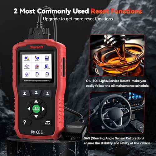 ICarsoft OBD2 Scanner POR V1.0 For Porsche – Diagnostic Tool With Oil Reset, SAS Calibration, Battery Test