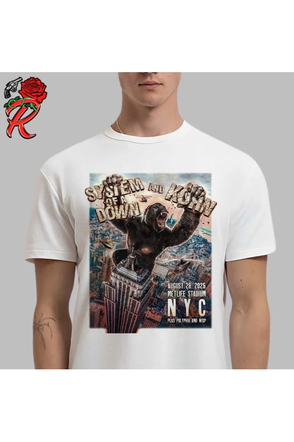 System Of A Down And Korn In New York City On August 28 2025 Unisex T-Shirt