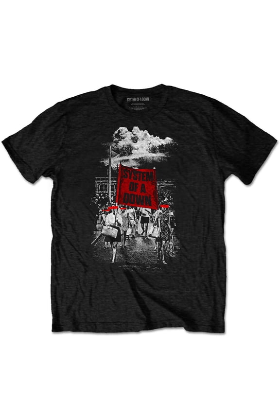 System Of A Down Unisex T-Shirt Banner Marches (Medium)