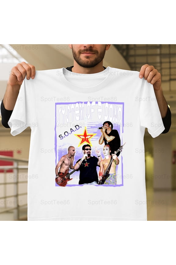 System Of A Down Vintage Retro 90s Nu Metal Rock Band Fan Graphic V50151 Unisex T-Shirt, Up to Size 5XL