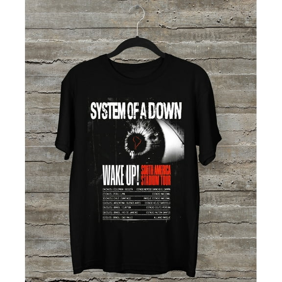 System Of A Down Wake Up Tour 2025 Black All Size T-Shirt AM523