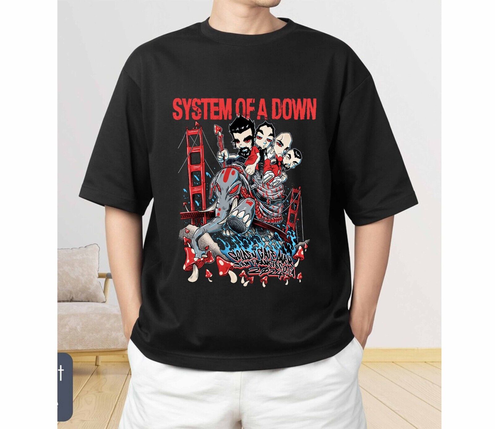 System Of Down & Def tones Golden Gate Park 2024 Concert Shirt, S to 4X for Fan