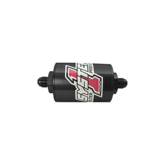 System One SYS200-201406B Pro Street Inline Fuel Filter - No. 6 Billet, Black