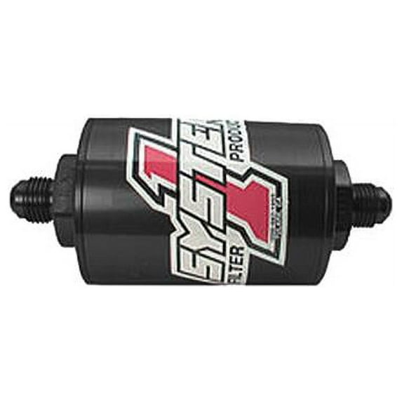 System One SYS200-201408B Pro Street Inline Fuel Filter - No.8 Billet, Black