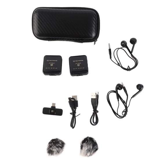 System  PU647B Wireless Microphone System With 1 Receiver & 2 Transmitters 10M Transmission Range Built-in Battery Replacement For  Computer Laptop Camera For Live