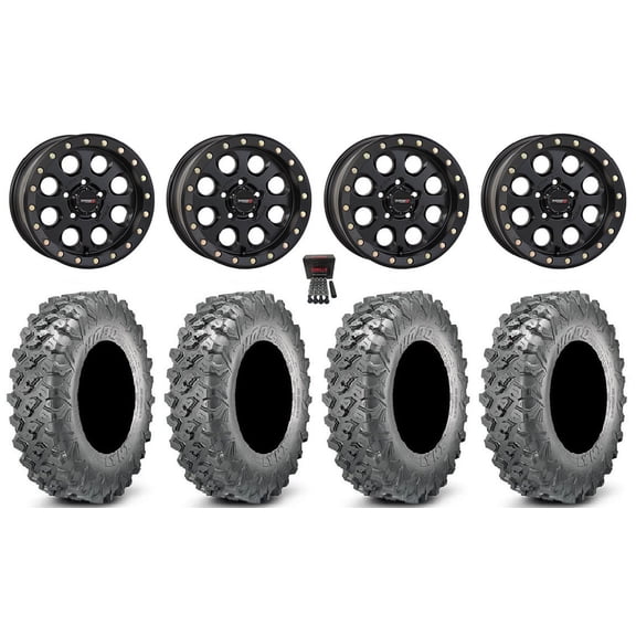 System SB-7 Bdlk 15" Wheels Bk (4+3) 32" Lynx SXS Tires Polaris RZR Turbo R & Pro R Ranger 1500 Xpedition
