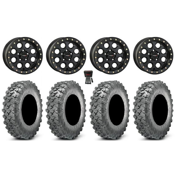 System SB-7 Bdlk 15" Wheels Bk (4+3) 35" Lynx SXS Tires Polaris RZR Turbo R & Pro R Ranger 1500 Xpedition