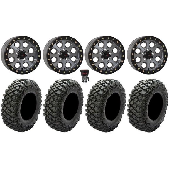 System SB-7 Bdlk 15" Wheels Ti (4+3) 33" Crawler XR Tires Polaris RZR Turbo R & Pro R Ranger 1500 Xpedition