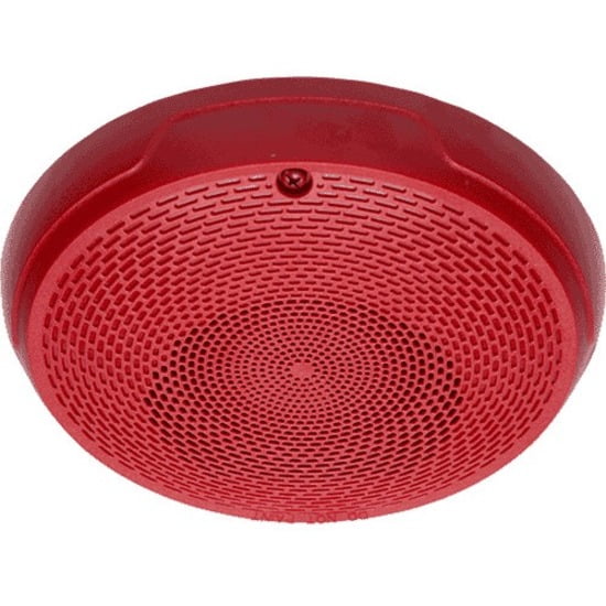 System Sensor SPCRL Indoor Ceiling Mountable, Flush Mount Speaker, 2 W RMS, Red