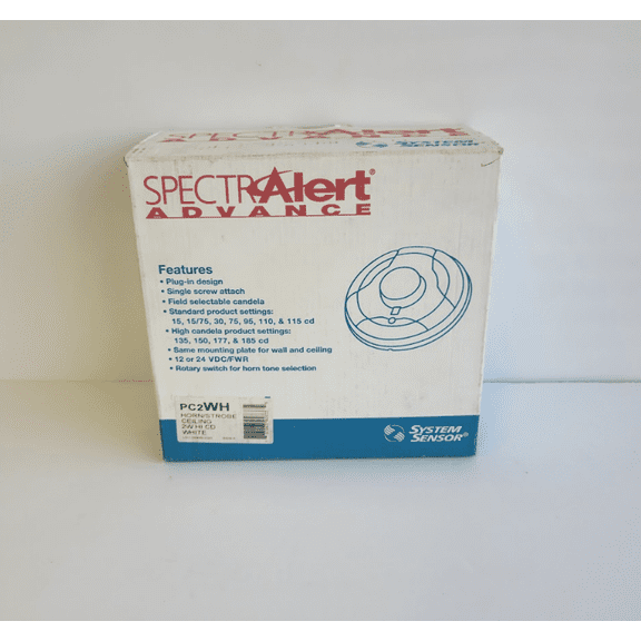 System Sensor SpectrAlert Advance PC2WH Horn/Strobe Ceiling 2W HI CD WHITE