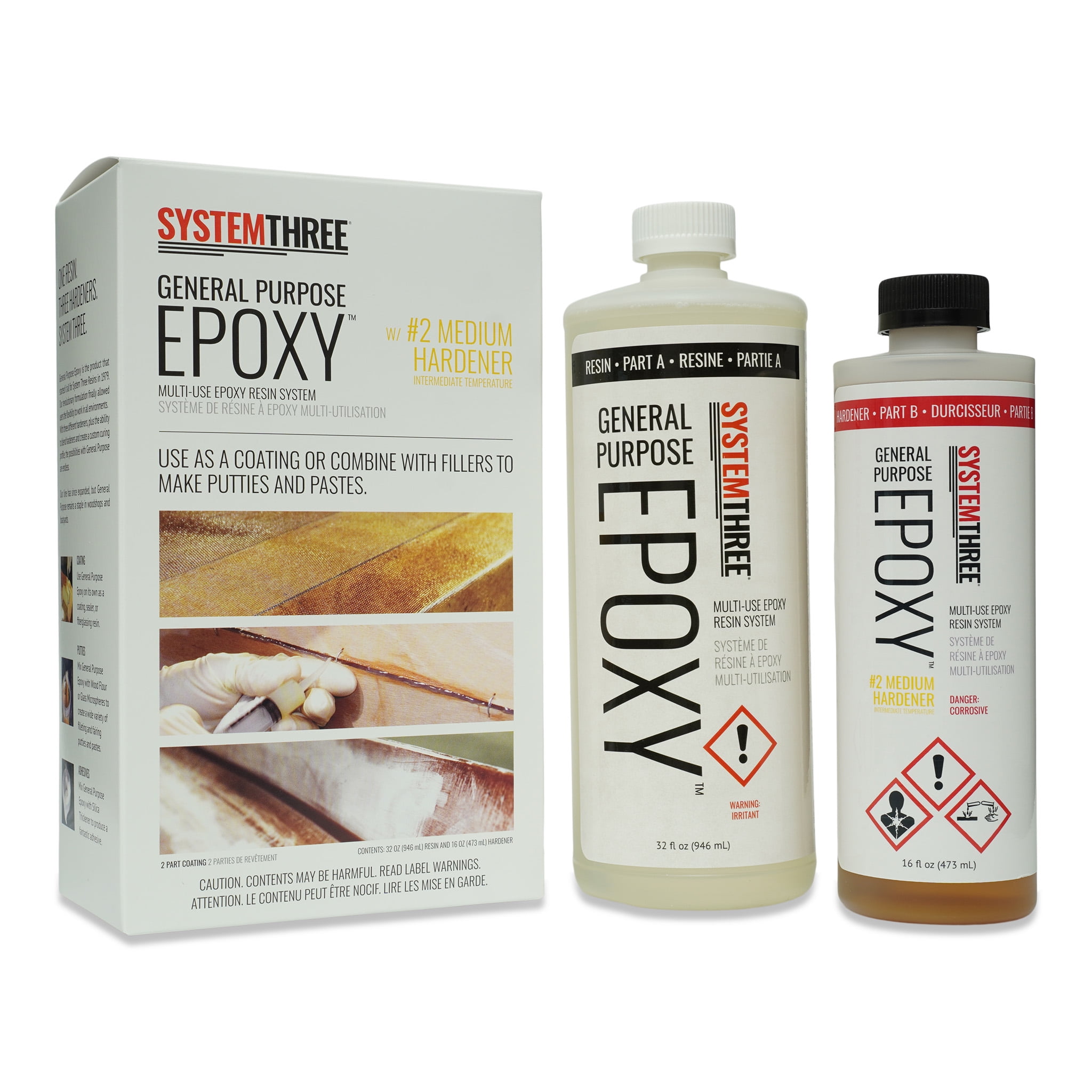 System Three Medium Amber General Purpose Epoxy Resin Kit, 1.5 Quart
