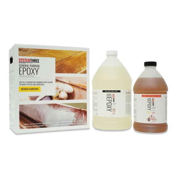 System Three General Purpose Epoxy, Medium Hardener, 1.5 Gallon Kit
