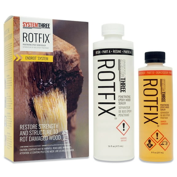 System Three Rot Fix Epoxy Wood Sealer, 1.5-Pint Kit